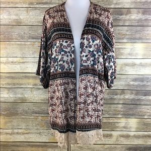 Charlotte Russe women's kimono lace boho large
